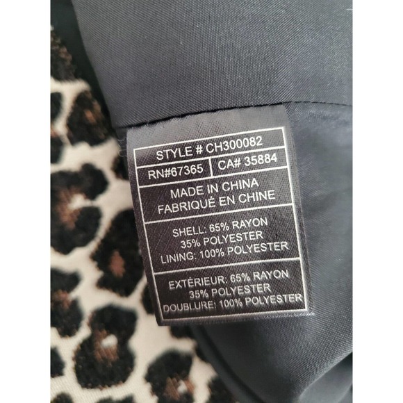 Cupcakes and Cashmere Cheetah Animal Print Full Zip Brocade Coat Sz L - Picture 4 of 4